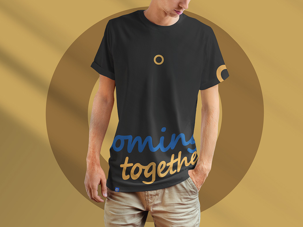 Custom black Coming Tours T-shirt with Coming Together signature